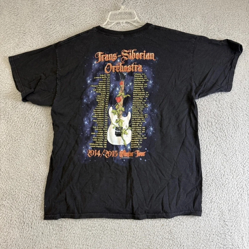 Trans-Siberian Orchestra Shirt Mens XL Black 2014 2015 Winter Tour‎ Tee Alstyle